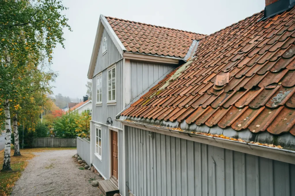 h stens takkontroll i september uppt ck sm skador innan regn och bl st st ller till det